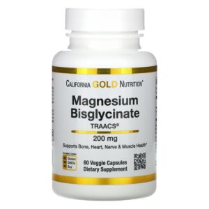 Magnesium Bisglycinate 100 mg – California Gold Nutrition (60 Veggie Caps) – Prix Maroc