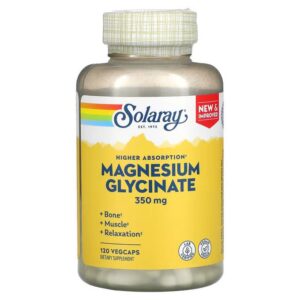 Magnesium Glycinate 350 mg – Solaray (120 VegCaps) – Prix Maroc